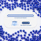 YAXINRUI 144 PCS Blue Bead Necklaces, Blue Mardi Gras Christmas Bead Necklaces, Blue Patriotic Necklace, 33 Inch Round Beaded Ne