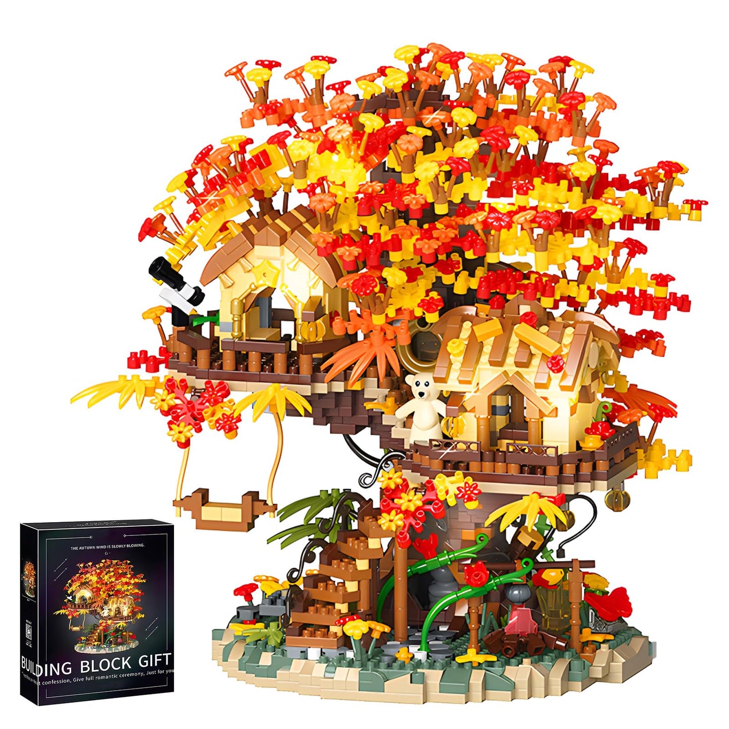 HJPLPXH Cherry Blossom Bonsai Tree Building Blocks Set, 2725 Pieces, Micro Mini Architecture Kit for Adults and Kids, 1:24 Scale, Plastic