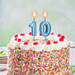 Frienda Birthday Candles - Blue 10th Birthday Cake Topper, 5cm x 11.5cm, Synthetic Wax, Perfect for Weddings & Anniversaries