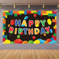 Building Blocks Party Decorations Colorful Blocks Birthday Backdrop Photography Children Kids Building Blocks Theme Party Suppli