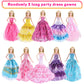 Vueos 106Pcs Doll Clothes And Accessories Closet Wardrobe Playset For 11.5 Inch Girl Dolls Including Wardrobe, Shoes Rack ,Suitc