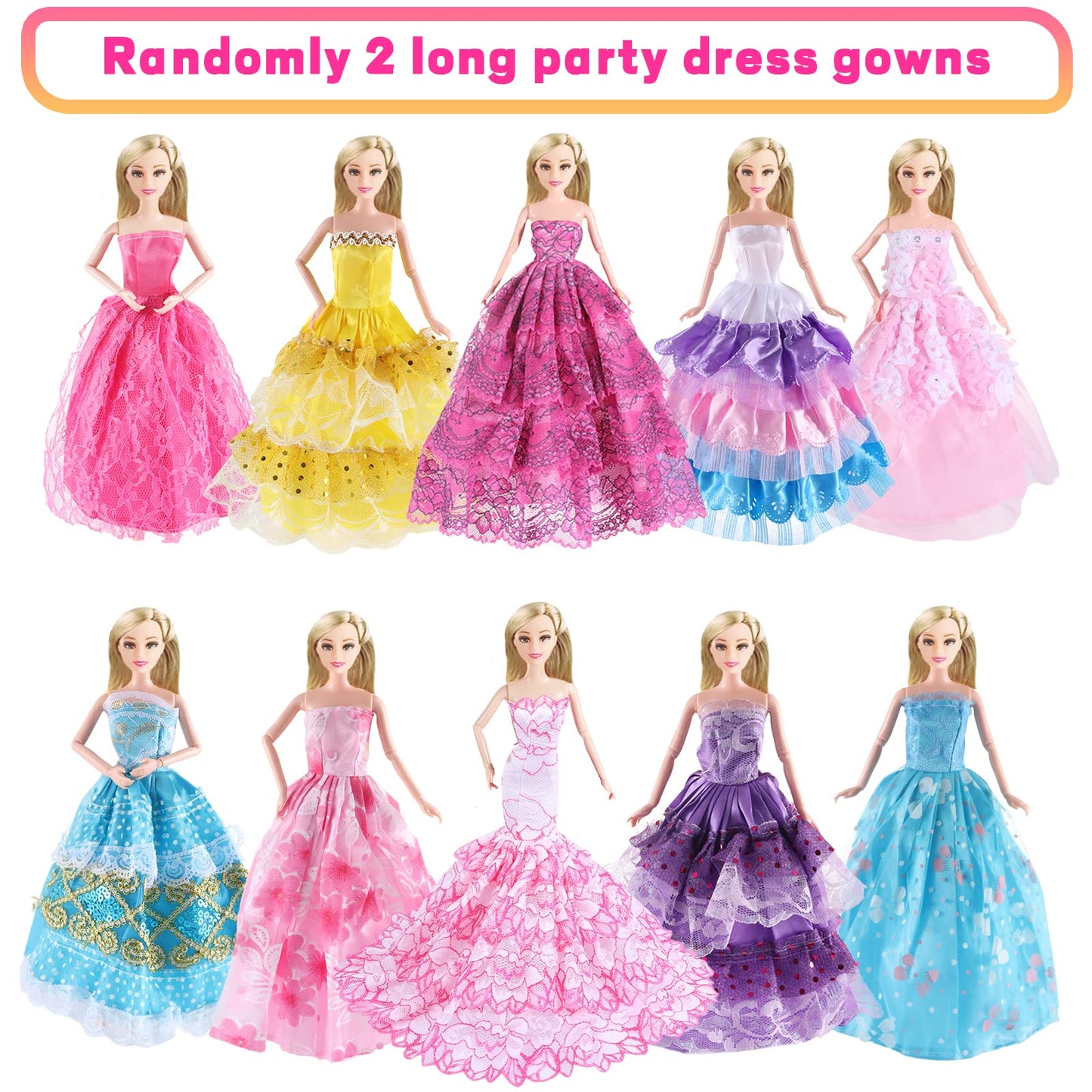 Vueos 106Pcs Doll Clothes And Accessories Closet Wardrobe Playset For 11.5 Inch Girl Dolls Including Wardrobe, Shoes Rack ,Suitc
