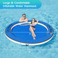 Calobana 8Ft Round Inflatable Water Hammock, Heavy Duty Floating Ring Dock Island Platform River Floats For Adults Party Tanning