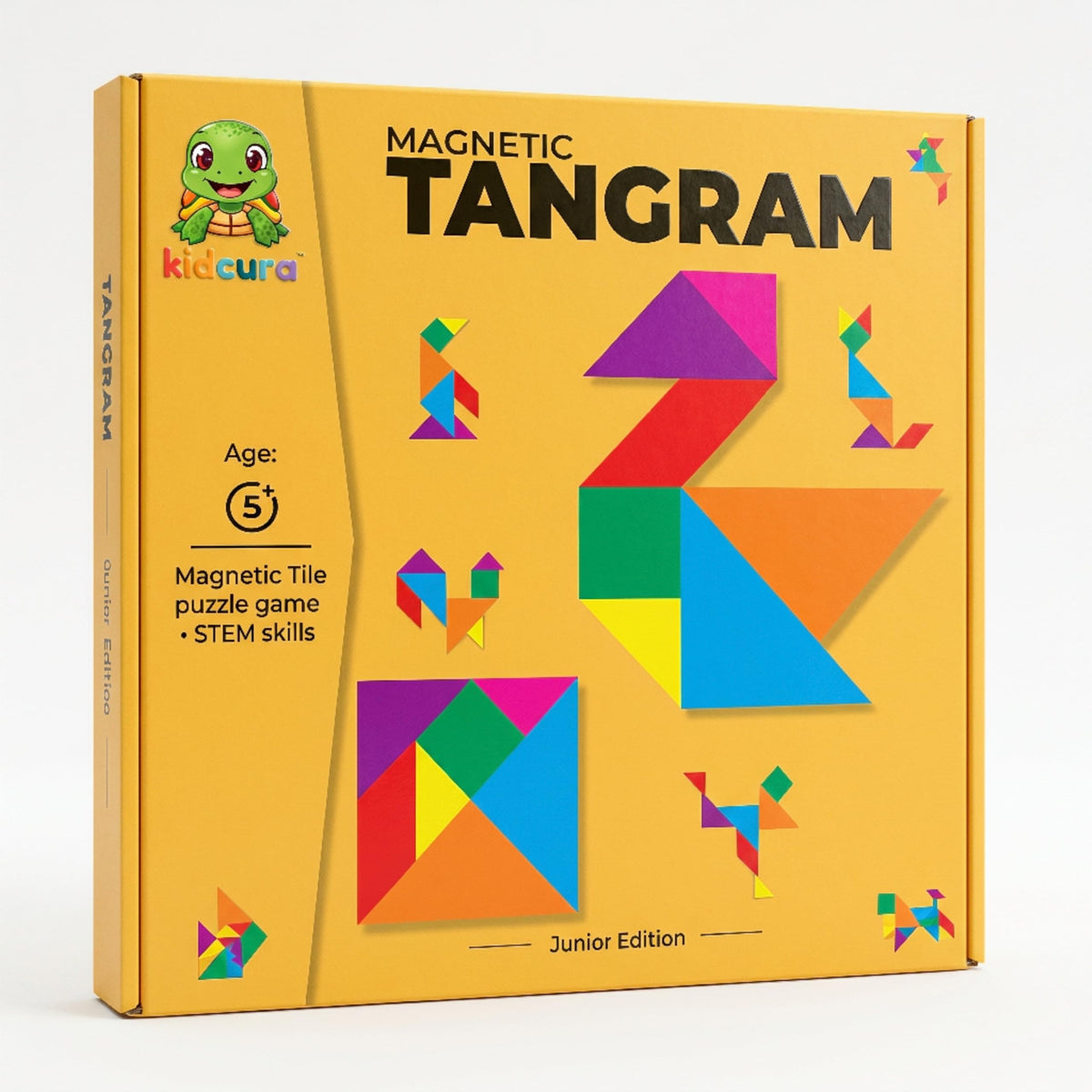 Kidcura STEM Magnetic Tangram, Screen Free Travel Game for Kids 5+