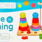 Sn Toy Zone Wooden Rainbow Tower And Wooden Stacking Puzzle, Wooden Geomteric Puzzle And Magnet Fishing Puzzle Toy