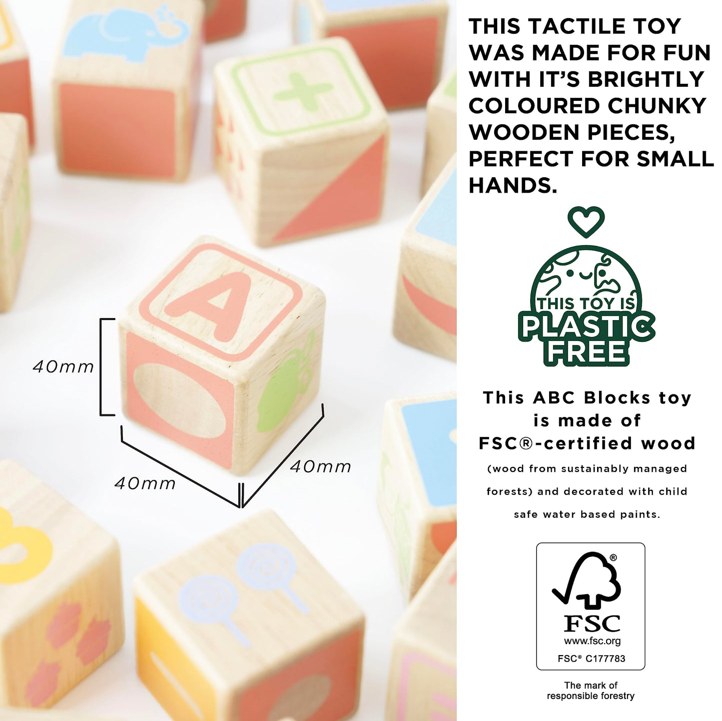 Le Toy Van - Petilou Wooden Educational Abc Wooden Blocks | Educational Wood Toys For Toddlers And Babies | Suitable For A Boy O