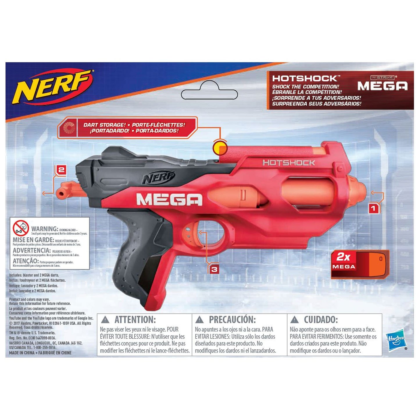 Nerf B4969 N-Strike Hotshock Blaster Standard, Red
