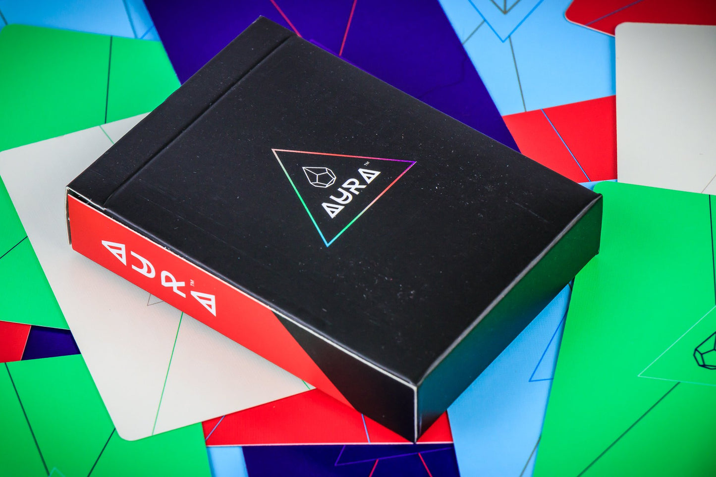 Aura | Ultimate Family Strategy Game | 2 – 4 Players | Fun Abstract Deck Deconstruction Game