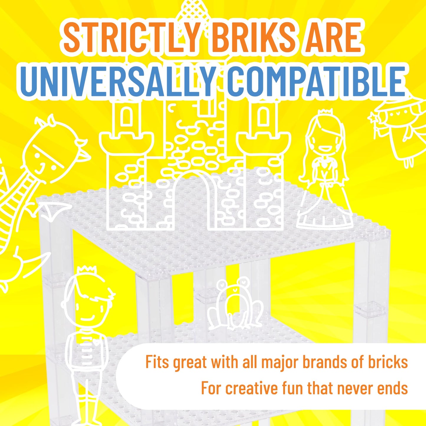 Strictly Briks Compatible With Lego Classic Stackable Baseplates, Building Bricks For Towers, Shelves, And More, 100% Compatible