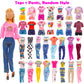 Barwa 57 Pcs Doll Clothes And Accessories Wedding Dresses Gown Fashion Dresses Mini Dresses Outfits Tops Pants Swimsuits Bikini