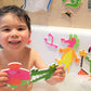 Buddy & Barney Bath Stickers - 32 Reusable Animal Foam Stickers for Kids, Multicolor, EVA, Model BB011, Ages 3+