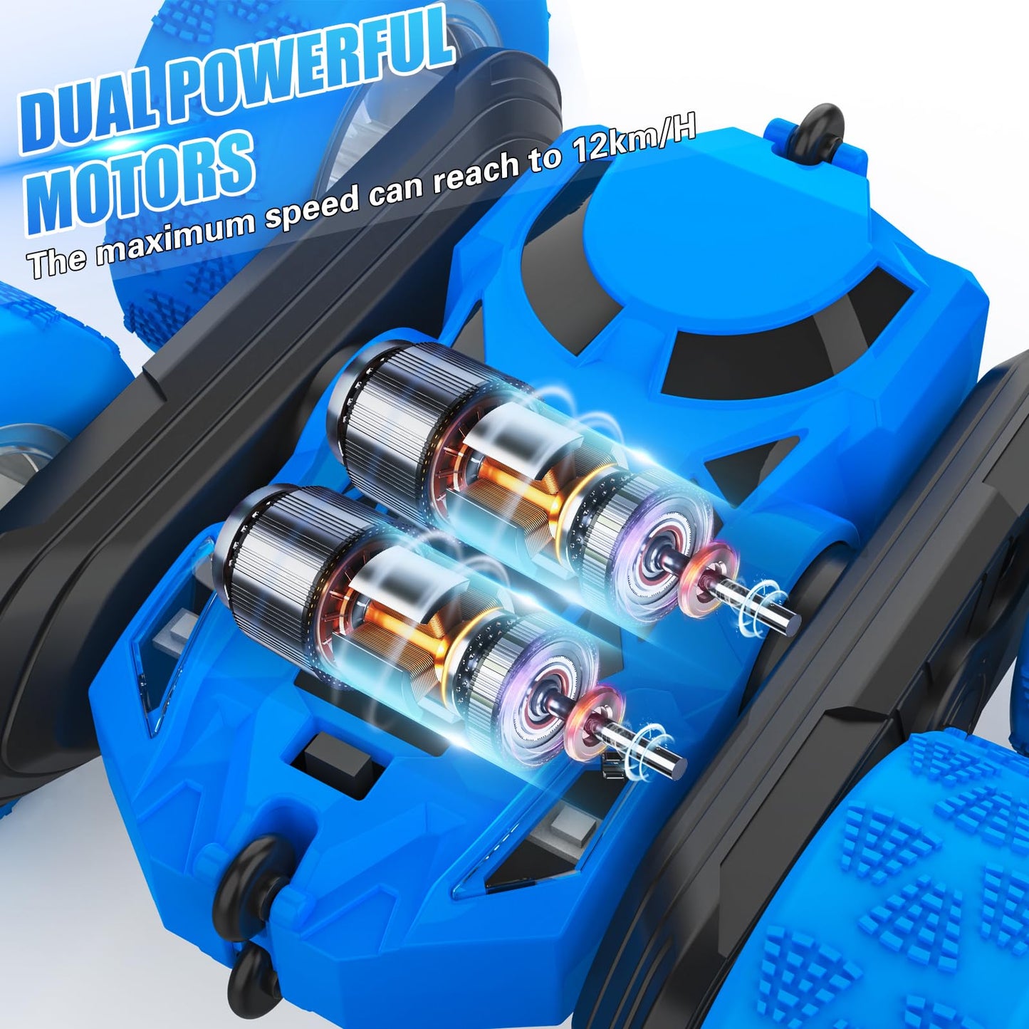 Remote Control Car for Boys 6-12 Year Old Double Sided 360Rotating 4WD Rechargeable RC Cars Race Stunt Toy Car for Kids Birthday