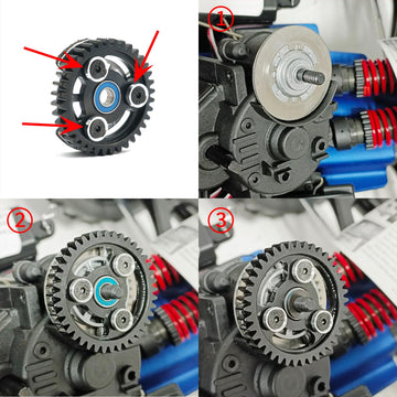 BRKRC Carbon Steel 1M 36T 38T 40T Main Spur Gear for 1/8 Tra-xxas Revo 2.5 3.3 Upgrade Parts (40T)