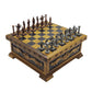 Wooden Chess Set with Storage - Handcrafted Chess Board and British Figure Metal Chess Pieces - Decorative Chess Game for mature-themeds & Kids - enhanced Gift for Family & Friends (Copper Chess Pieces)