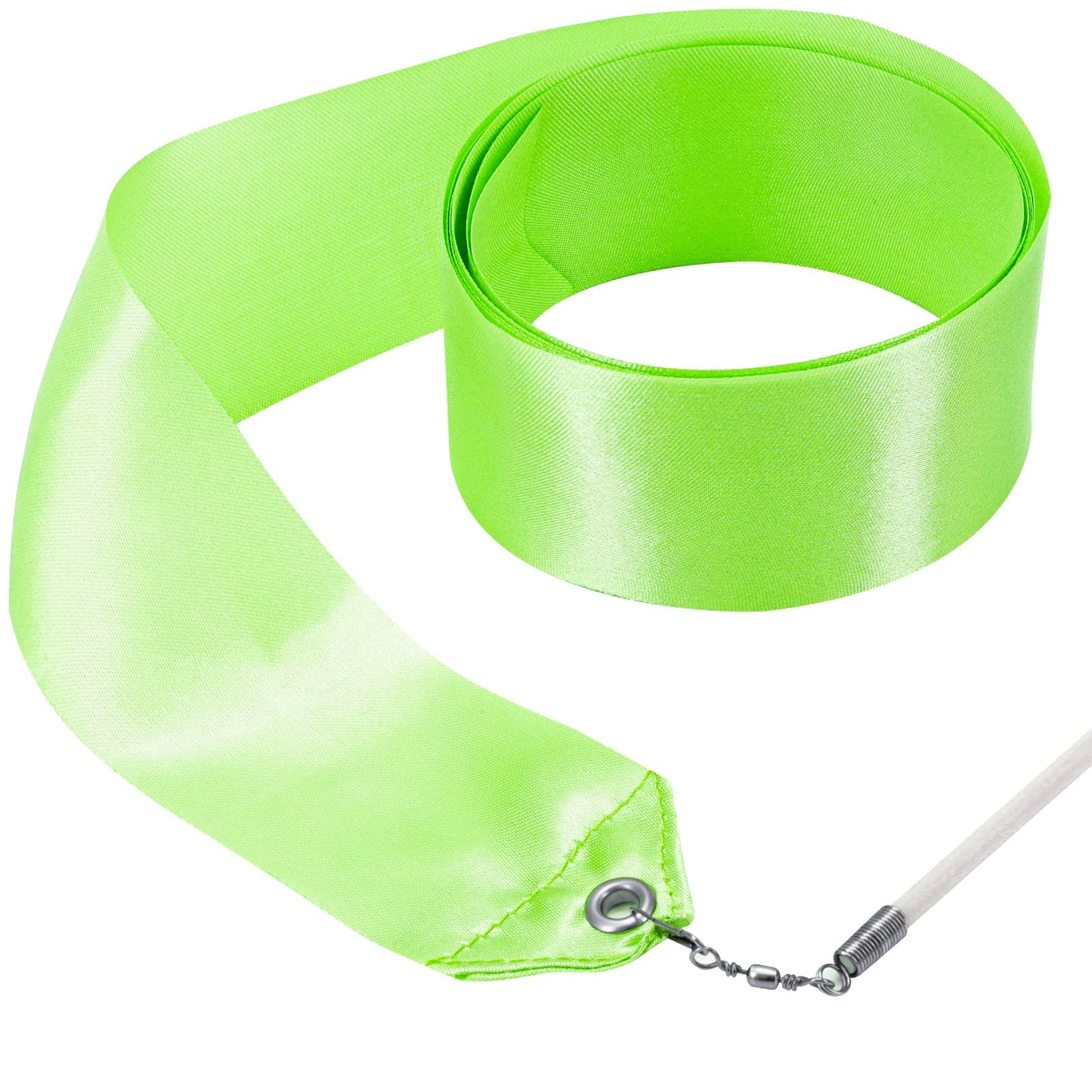 Hiunicorn 12Pcs Green Dance Ribbons Party Favors For Girls Rhythmic Gymnastics Ballerina Birthday Party Streamers Decoration, Kids Circus Carnival Ribbon Silks Sticks Wands