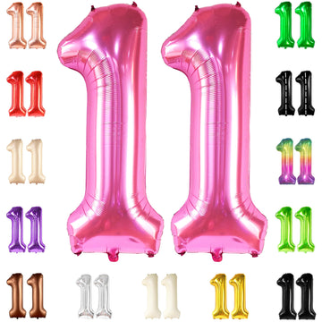 Katchon, Hot Pink 11 Balloons Number - 40 Inch | Number 11 Balloon, 11Th Birthday Decorations For Girls | Hot Pink 11 Birthday Balloon | 11 Year Old Balloons Pink, 11 Birthday Decorations For Girls