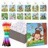 Fullhawl 24 Pack Wild Animal Puzzles Jungle Safari Color Your Own Puzzles DIY Wild One Jigsaw Puzzles with 12 Stackable Crayons and 12 Bags for Safari Theme Gifts Birthday Party Supplies