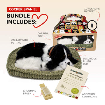 Perfect Petzzz - Original Petzzz Cocker Spaniel, Realistic Lifelike Stuffed Interactive Pet Toy, Companion Pet Dog With 100% Handcrafted Synthetic Fur