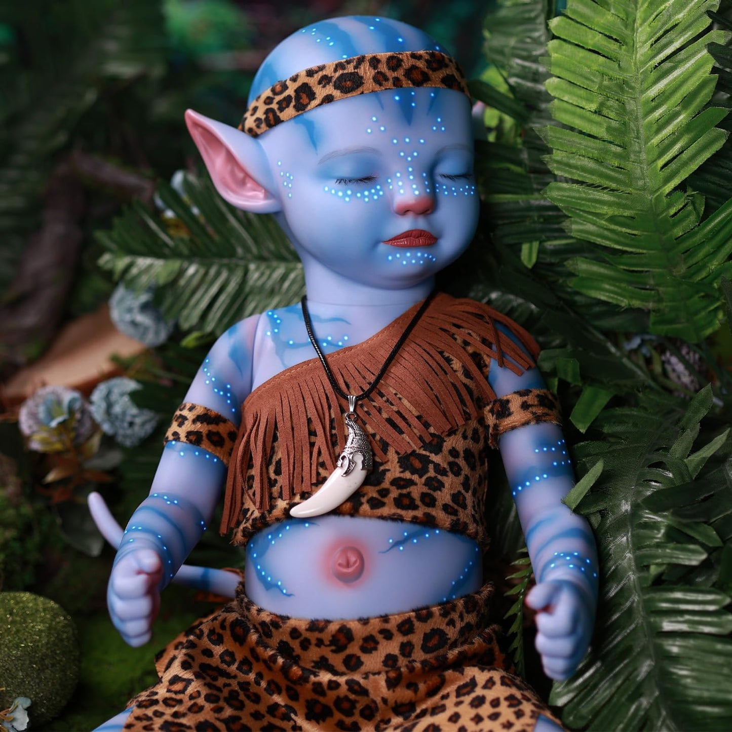 Adfo Lifelike Reborn Baby Dolls Glow-In-The-Dark Afanda - 20-Inch Soft Full Vinyl Body Realistic-Newborn Sleeping Baby Girl Doll