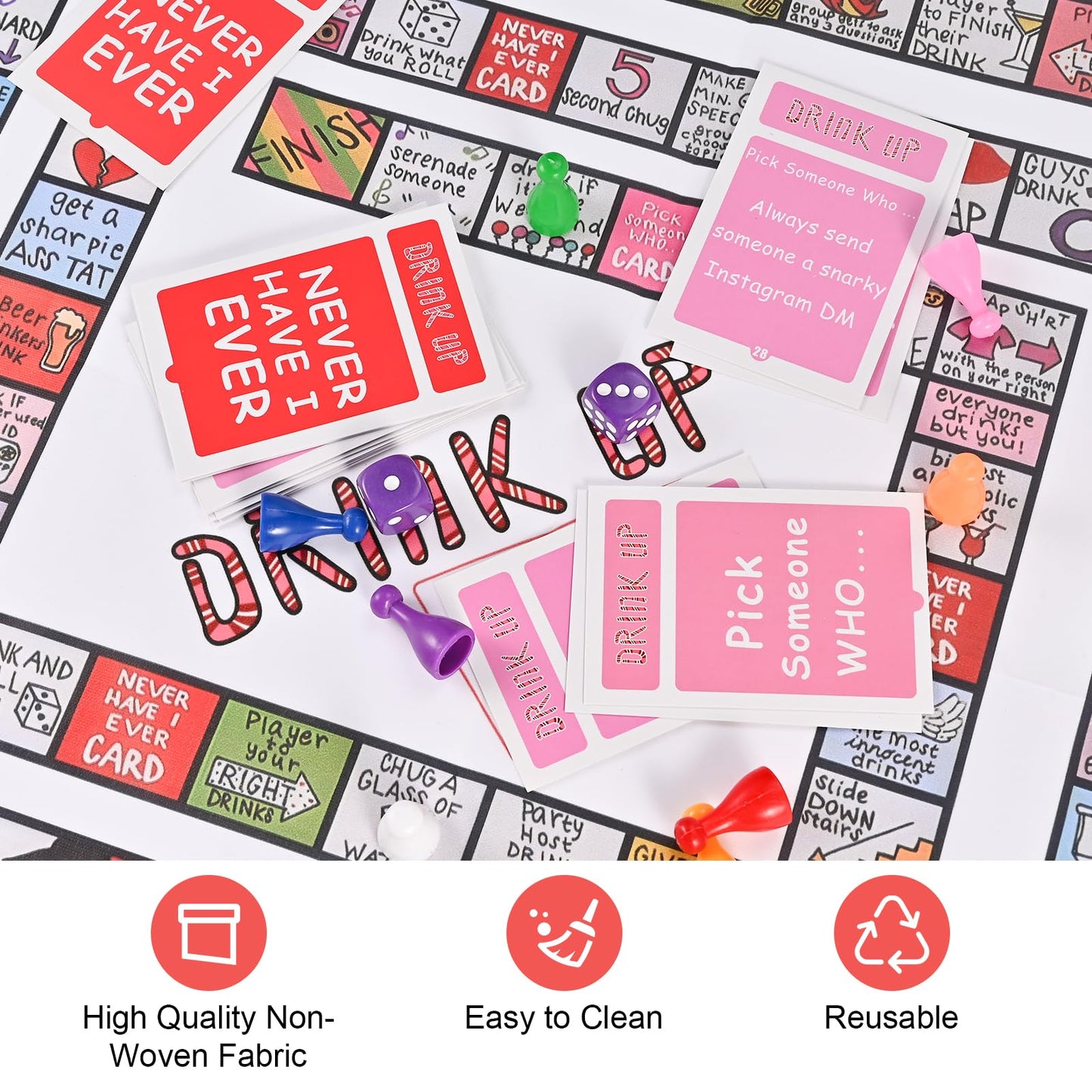 GOLDGE Interactive Party Board Game Mat for Adults & Families - Funny, Easy to Play with 2-8 Players. Perfect for Friends Gathe