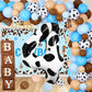 Lebery Cow Print Number Balloon 40 Inch Cow Print Number 4 Balloon Cowgirl Theme Number Balloon For 4Th Birthday Party Cow Balloons Black White Number 4 Foil Balloon For Farm Barn Animal Decor