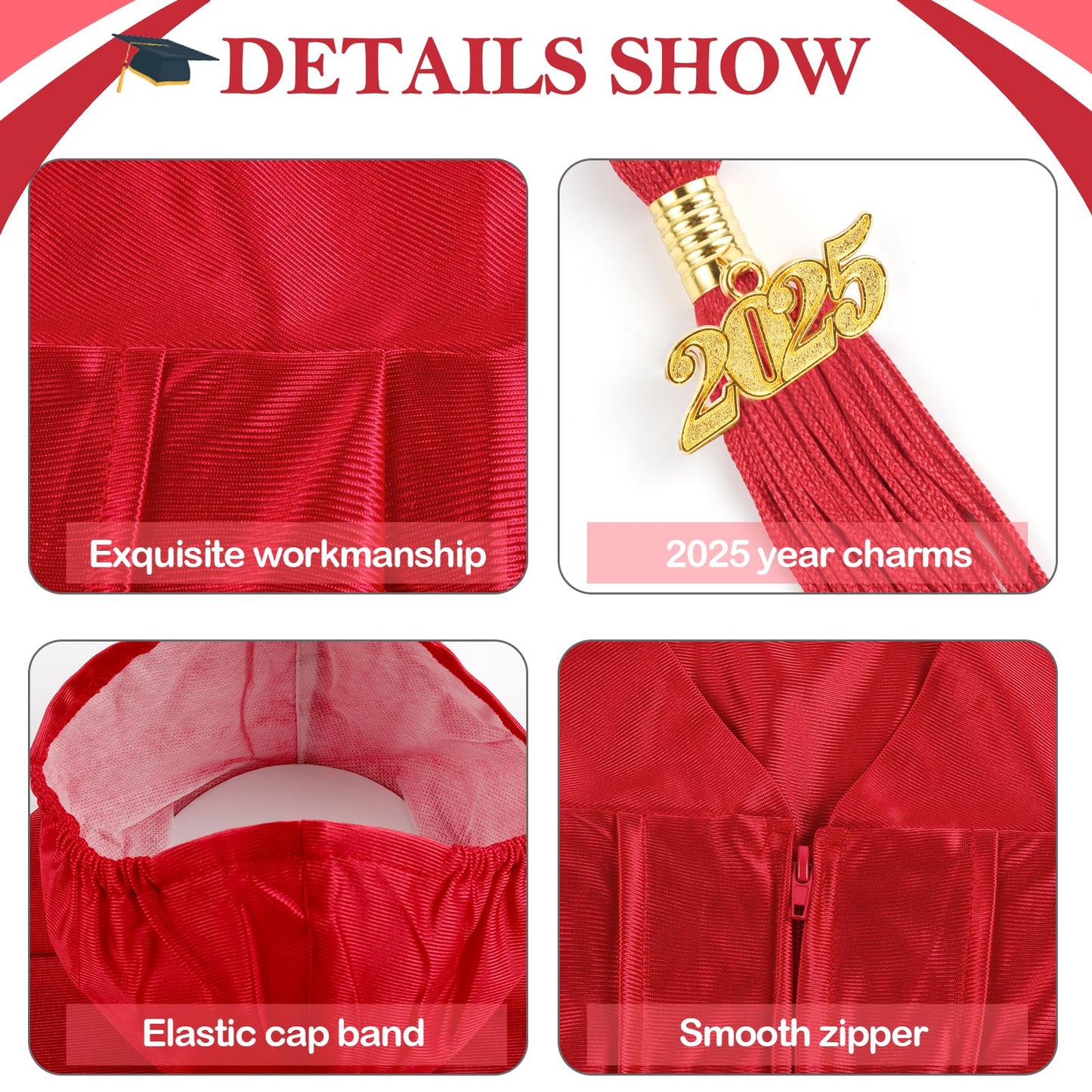 Mukum Kindergarten Graduation Cap And Gown Set With 2025 Charms Tassel Bright Knit Graduations Cap And Gown For Kid Preschool Ki