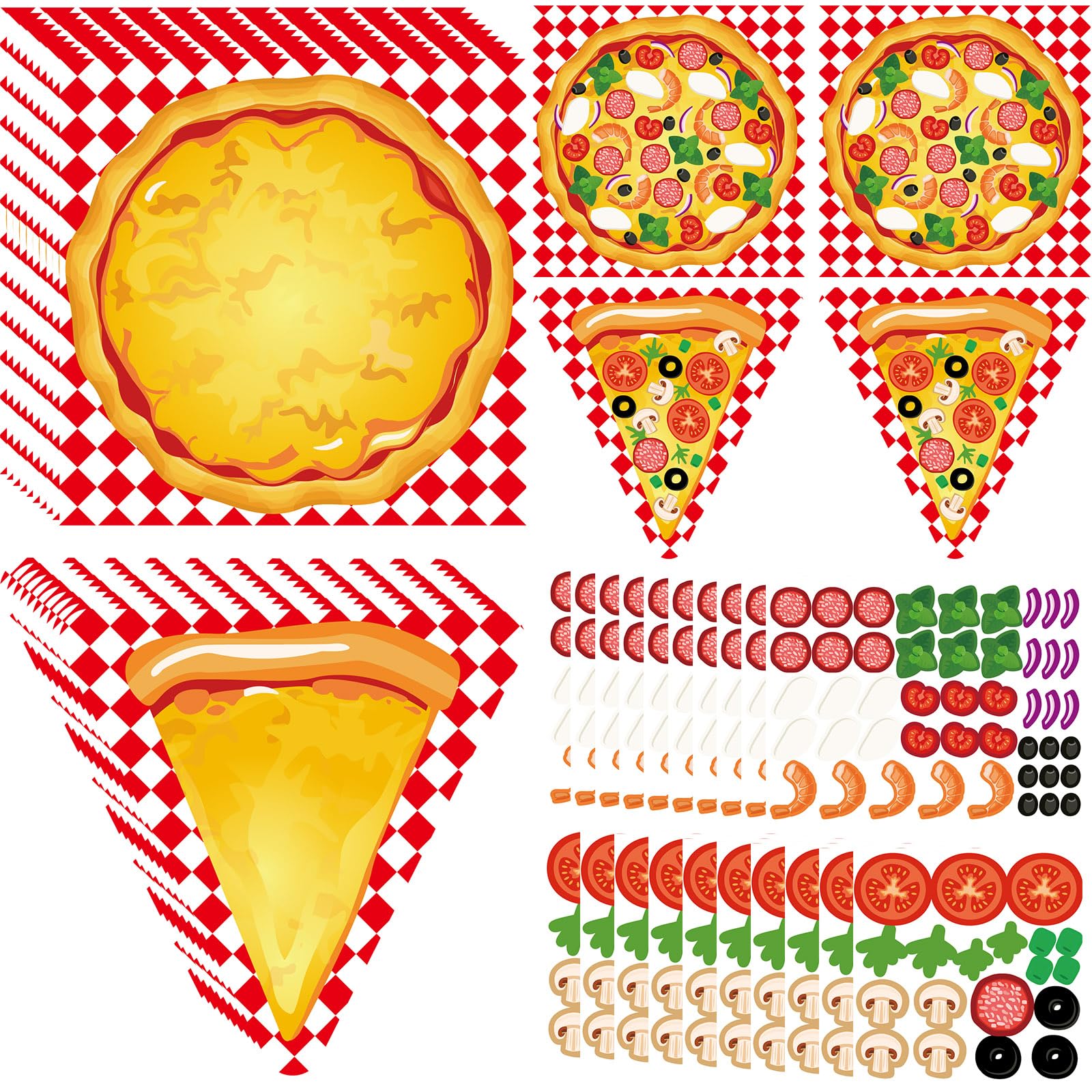 Tosstuki 24 Set Make a Pizza Sticker Scene DIY Make Your Own Stickers Pizza Parties Cute Party Crafts Back to School Sticker Par