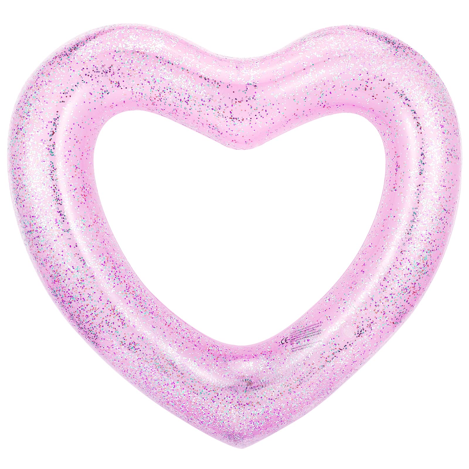 Heysplash Pool Floats, Adult Size Heart Inflatable Pool Floatie For Bachelorette Party, Swim Tube Rings, River Lake Beach Floaty, Wedding Bride Valentine Fun Toy Raft Lounge For Kids, Glitter Pink