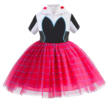 Gelvsi Superhero Costume For Girls,Tutu Princess Dress For Kids, Toddler Dress Up Birthday Party Christmas Halloween (Red, M)