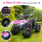Arlopu 6V Kids Ride On Toy, 4-Wheeler Quad ATV Play Car w/1.86MPH Max Speed, Treaded Tires, Rubber Handles, Music, Headlights, P