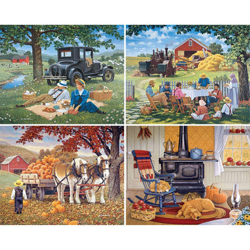 Bits And Pieces - 4-In-1 Multi-Pack - 500 Piece Jigsaw Puzzles For Adults - 500 Pc Puzzle Set Bundle By Artist Bigelow Illustrations - 16' X 20'