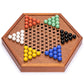 Yellow Mountain Imports Wooden Chinese Checkers Halma Board Game Set (12.7 Inches) With Storage Drawer And Solid Color Glass Marbles (16-Millimeter)