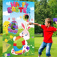 Tatuo Easter Toss Game With 3 Bean Bags Funny Bunny And Easter Egg Banner 34 X 53 Inches Spring Bean Bag Game Sets For Indoor Ou