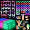 Shqdd260 Pcs Glow In The Dark Party Supplies, Glow Sticks Glasses Favors, 20Pcs Foam Glow Sticks, 20Pcs Led Glasses, 20Pcs Bunny