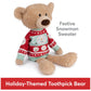 GUND Toothpick Bear Stuffed Animal, 15" Holiday Sweater, Beige/Red/White, Ages 1+, Model 6065048, Soft Polyester