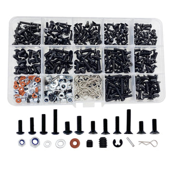 500pcs RC Screw Kit,RC Screws for Traxxas Arrma Axial Redcat HPS SCX10 1/8 1/10 1/12 1/16 Scale RC Cars Trucks Crawler, Screws A