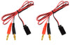 Apex RC Products Futaba Style Receiver Plug -> 4mm Banana Plug Charge Lead - 2 Pack #1420