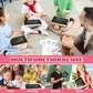Zhehao LCD Writing Tablet 32 Pcs Colorful Doodle Pad 8.5 Inch Blue Educational Toy for Kids Age 3-10 Model ZH-Zhehao-9886