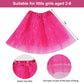 Miayon 80S Costume Accessories 90S Neon Tutu Outfit 80S 90S Theme Neon Party Fancy Cosplay Outfit (Rose Red)