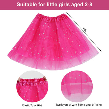 Miayon 80S Costume Accessories 90S Neon Tutu Outfit 80S 90S Theme Neon Party Fancy Cosplay Outfit (Rose Red)