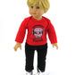 American Fashion World Boys Skull 3 Piece Vest and Pants Set for 18-Inch Dolls | enhanced Quality & Trendy Design | Dolls Clothes | Outfit Fashions for Dolls for Popular Brands