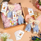 20 Sets Miniature Bear With Clothes Stuffed Plush Bear Decorations, 4.7 Inch Bears Baby Shower Doll Favors Bear Hug Gift Card White Organza Bags For Guest Baby Shower Souvenirs Birthday Party (Blue)