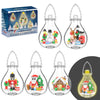 Wowok Christmas Ornaments Building Blocks - Multicolored Acrylic Decorations for Lego Trees, Reindeer, Snowman, Santa - 5 Pack Xmas Gifts