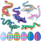 6PCS 3D Printed Dragon Eggs with Dragon Inside, Easter Basket Stuffers Mini Mystery Crystal Egg Fidget Toy, Surprise 3D Printed 