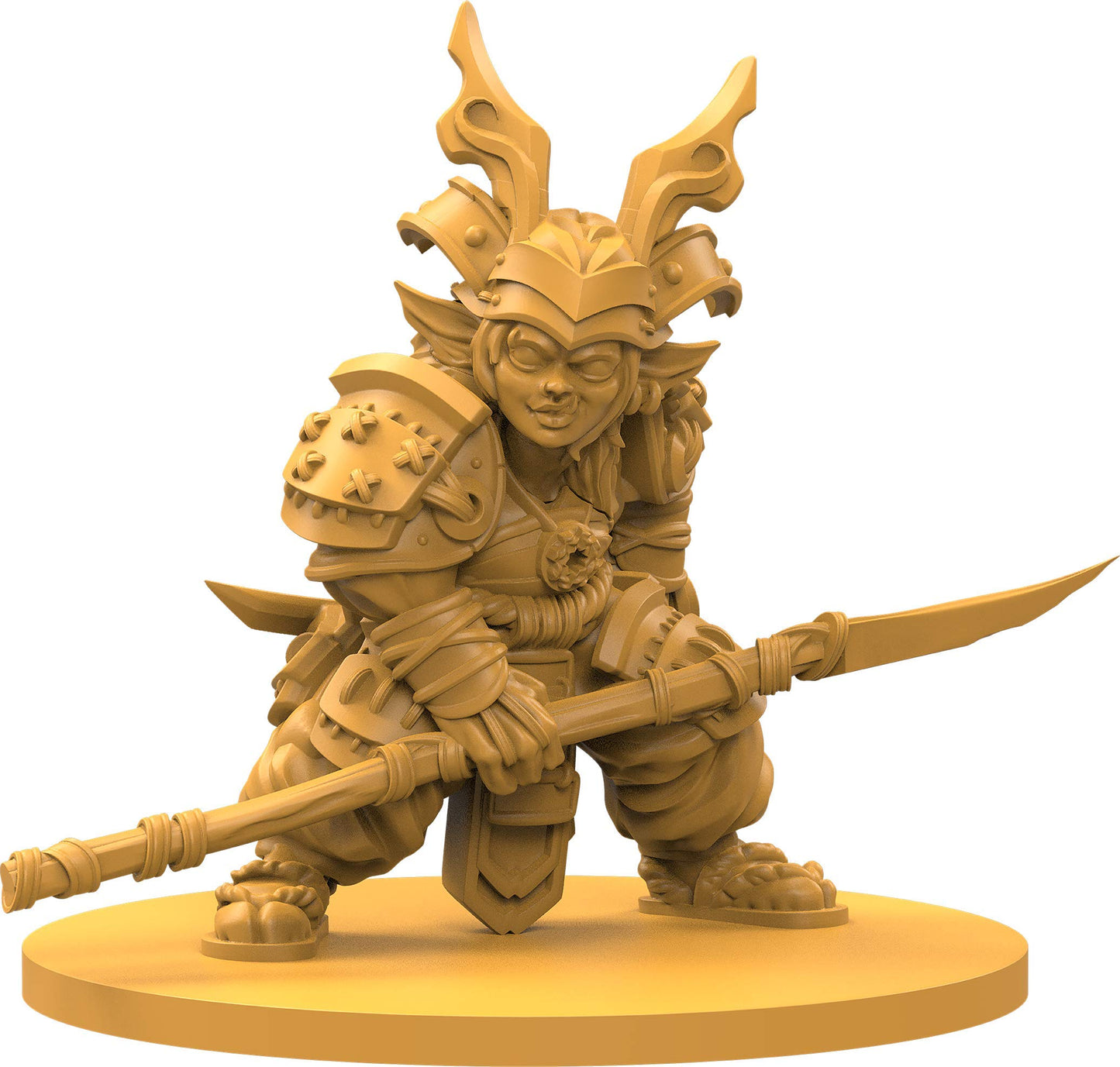 Steamforged Games Godtear Jeen - The Wandering Warrior, Golden Steel Miniature, Model SFGT-022