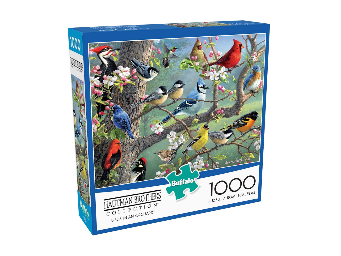 Buffalo Games 1000 Piece Jigsaw Puzzle - Hautman Brothers Birds in an Orchard - Large Multicolor Paper Puzzle