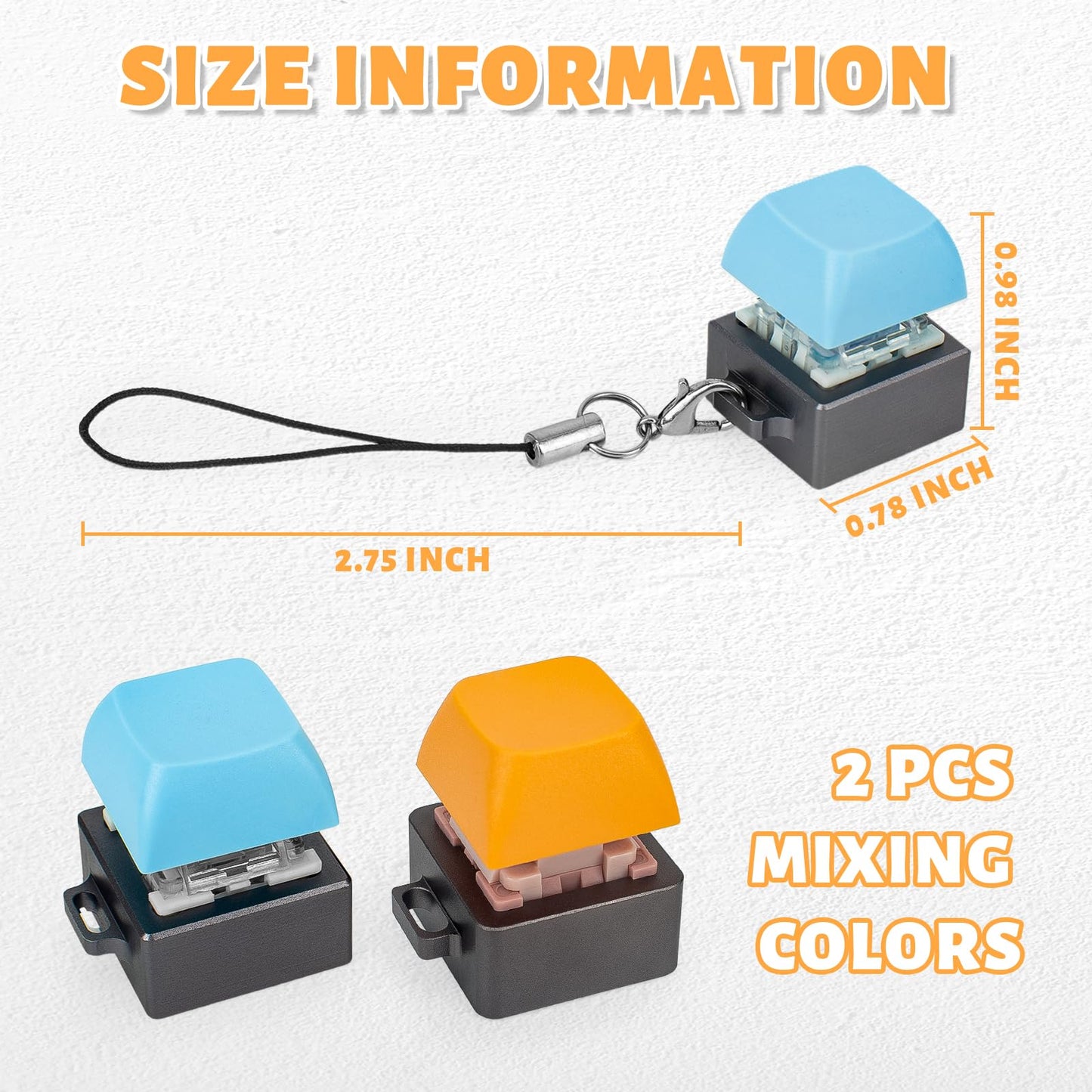 Byhoo 2 Pcs Aluminum Alloy Keyboard Fidget Toy Set, Mechanical Keyboard Fidget For Stress Relief, , Lightweight Fidget Keyboard