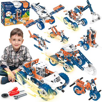 Smiesskiddo 12 In 1 Stem Toys, 152 Pcs Building Toys For Kids Ages 4-8 5-7 6-8 Educational Activities For Boys 4-6 8-10 Construc