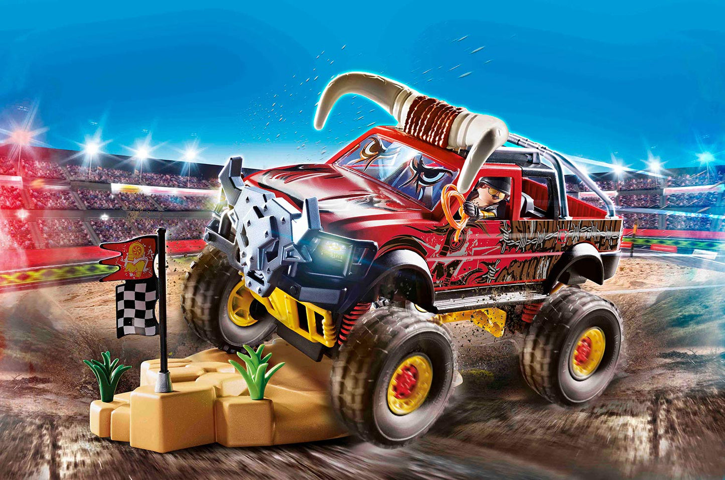 Playmobil Stunt Show Bull Monster Truck - 51.5x28.4x12.4 cm, Multicolor, Plastic, Model 70549