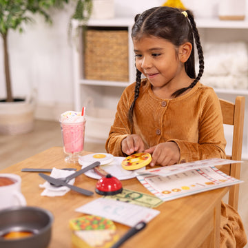 Melissa & Doug Star Diner Restaurant Play Set (41 Pcs) - Pretend Play Food, Restaurant Toy Set With Cookware, Utensils For Kids,